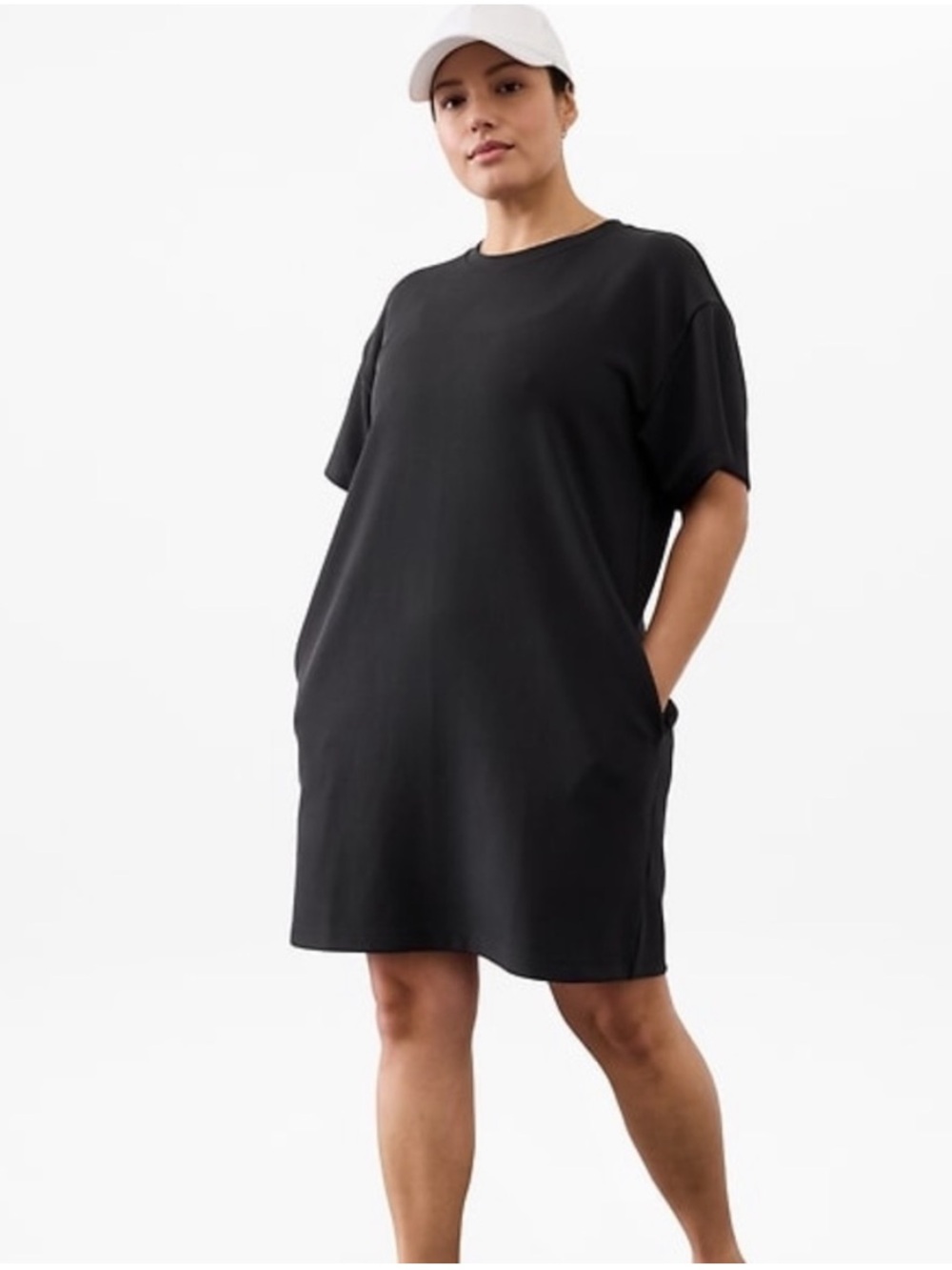 NWT Athleta Seasoft Tee Dress in Black - Size L